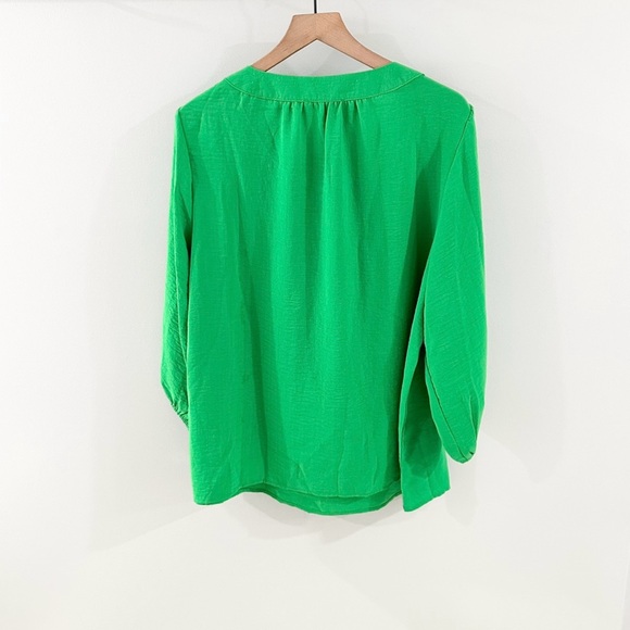 NWT Adrienne Vittadini Ballon Sleeve Blouse Green Size 2X - Picture 5 of 5